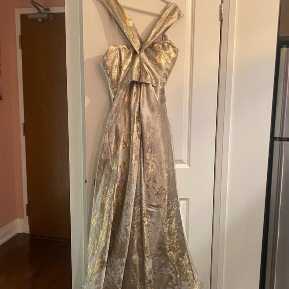 Rene Ruiz Collection shades of gold and silver gown . Mother of the Bride dress - Picture 3 of 6